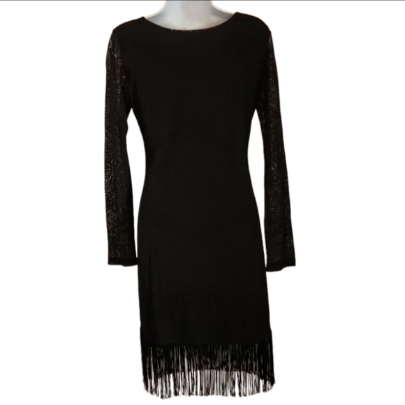 RORY Beca Fringe Lace Sleeve Cocktail Party Dress - Picture 2 of 7